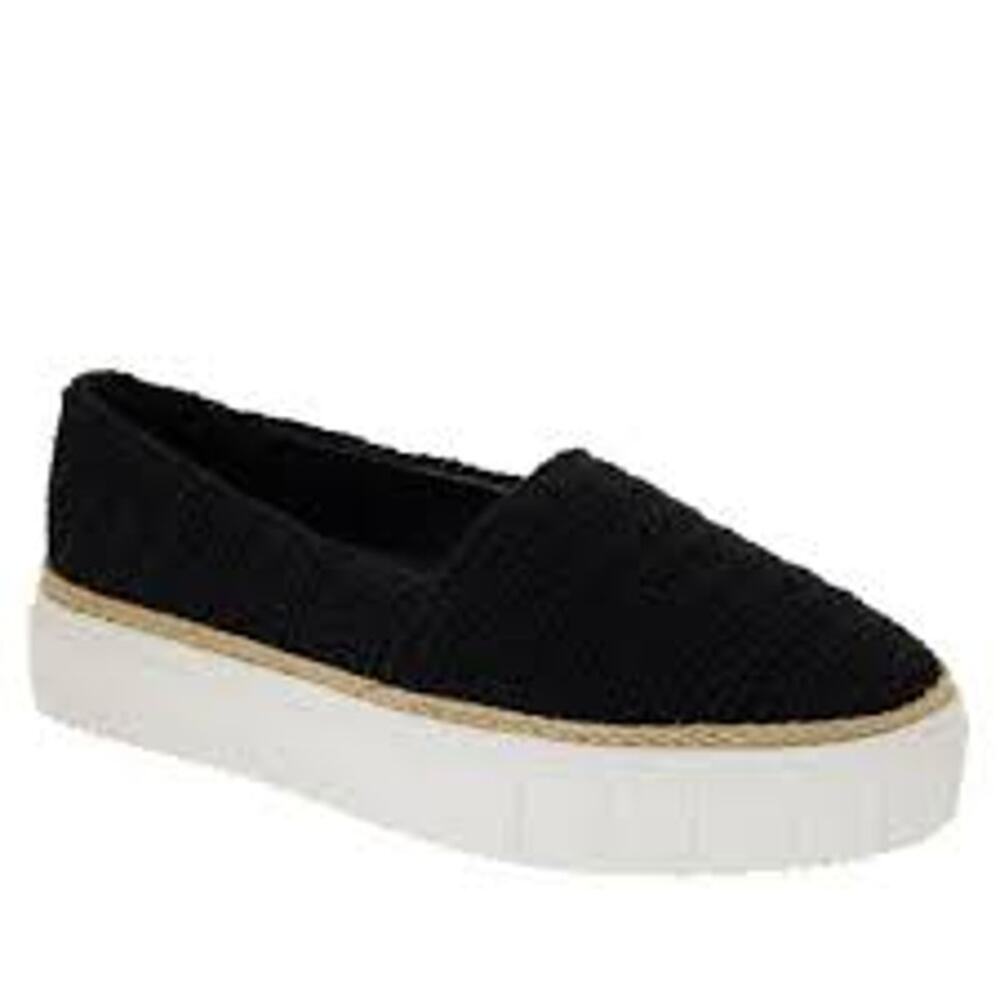 Vince Camuto Womens Relinsta Platform Sneakers Size 7.5 Black Slip-On Shoes